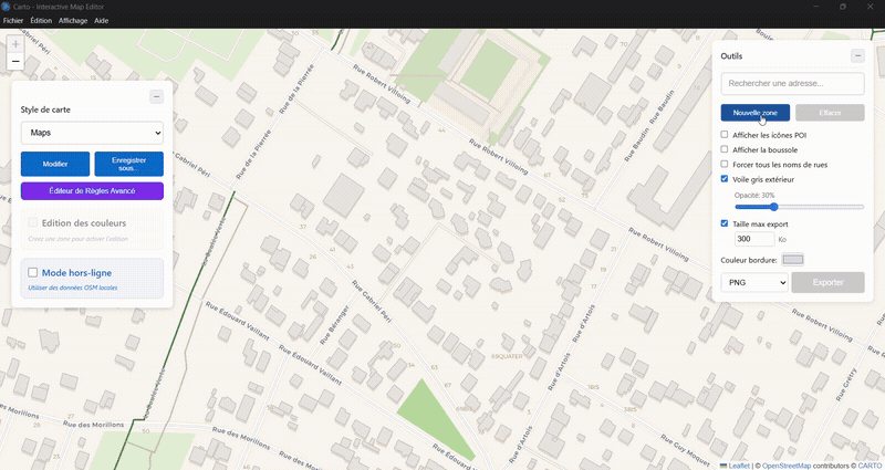Aperçu de l'application
